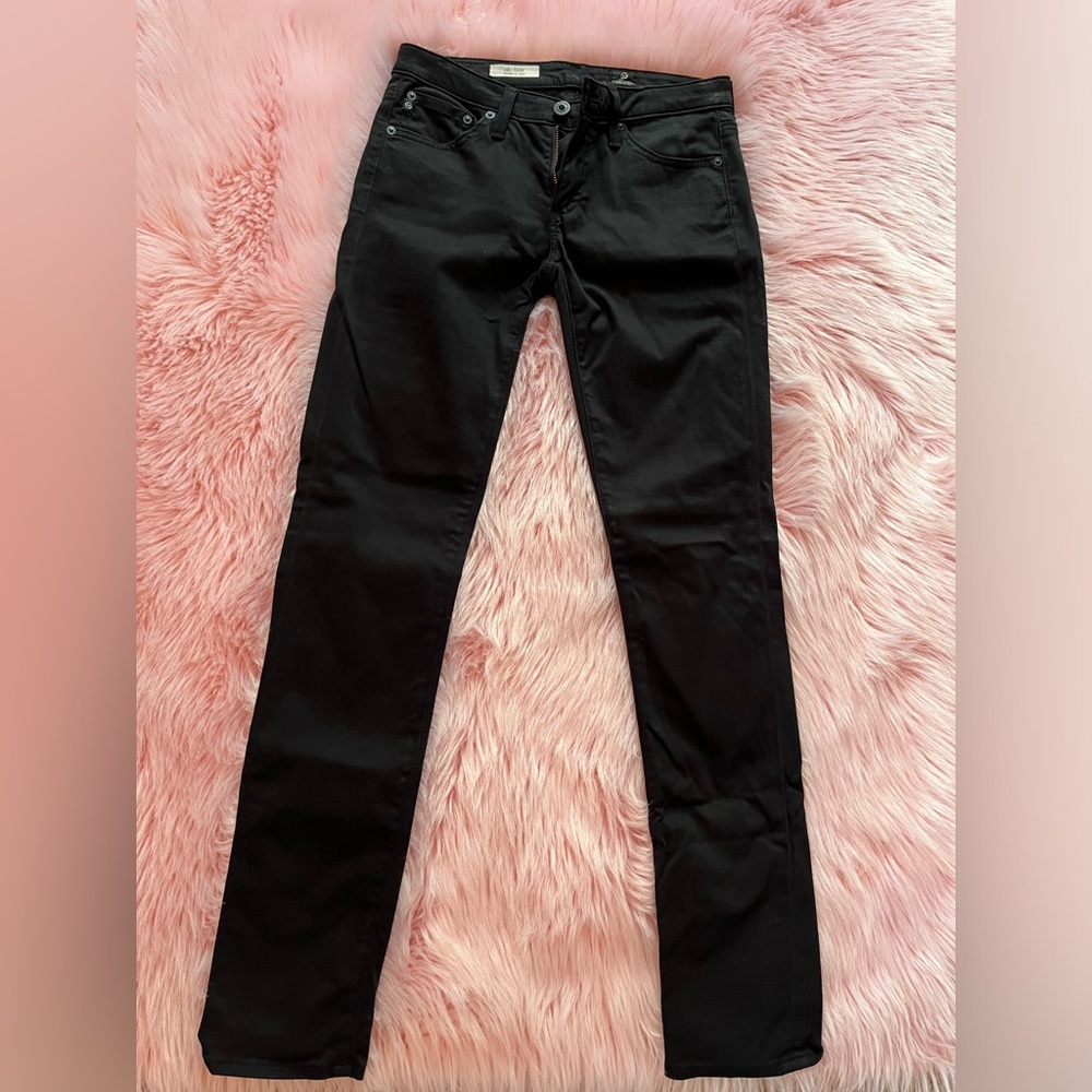 Adriano Goldschmied the stilt cigarette leg black sateen jeans